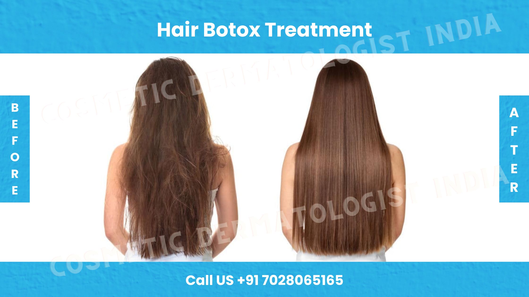 Before and After images of hair botox treatment